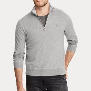 Polo by Ralph Lauren Men's Light Gray Zip-Up Sweater